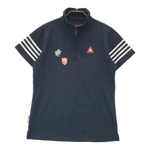 LE COQ GOLF ルコックゴルフ 半袖ハーフジップTシャツ ネイビー系 L [240001932414] ゴルフウェア レディース