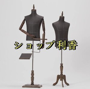 男性トルソー マネキン 紳士服の表示のための男性のマネキン とともに パンツラックとシューズラック 無垢材ベース 調節可能な高さ