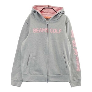 BEAMS GOLF ビームスゴルフ ジップパーカー ロゴプリント グレー系 L [240101305246] ゴルフウェア レディース