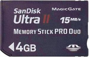 中古PSPハード サンディスク Ultra II メモリースティック PRO Duo 4GB[SDMSPDH-004G-J61]