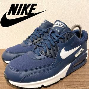 NIKE WMNS AIR MAX 90 NAVY ナイキ エア マックス 90 ネイビー レディース 325213-418 ローカットスニーカー カジュアル 23.5cm