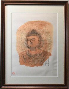 文化勲章受章作家 平山郁夫 「マトゥーラ仏」 600 版画 【正光画廊】 都内最大級の画廊です 創業53周年*