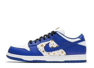 Supreme Nike SB Dunk Low OG QS Gold Stars "White/Hyper Blue" 29.5cm DH3228-100