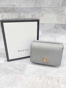 ◇ ◎ GUCCI グッチ GG マーモント 二つ折り 財布 ウォレット グレー系 レディース P