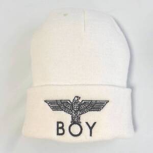 福祉バザー　BOY LONDON/ボーイロンドン ニット帽 ニットキャップ 白 レディース