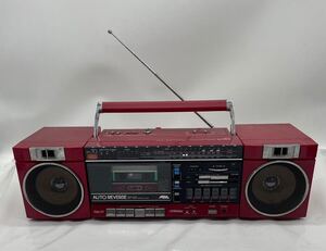 【い-1-56】120 Victor ラジカセ PC-70 AM/FM 赤色 ビクター レトロ アンティーク 中古品