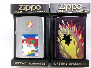 Zippo ジッポライター 2個 セット 横尾忠則 SYUNGA ? + 宮本武蔵 ? (3149-368)