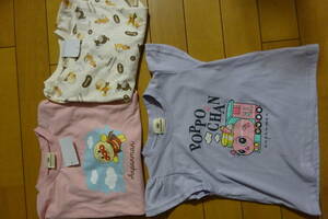 送料無料　3枚セット　アンパンマン　長袖Tシャツ　ポッポちゃん　半袖Tシャツ　90cm　