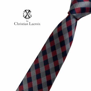 Christian Lacroix ネクタイ やや細身 チェック柄 クリスチャン ラクロワ USED 中古 m1153