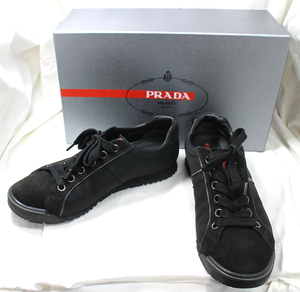 【PRADA SPORTS】プラダスポーツ　メンズ ローカットスニーカー　ナイロン×スエード ブラック　サイズ6（24.5cm）