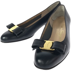 Salvatore Ferragamo サルバトーレ フェラガモ リボンヒールパンプス ブラック 6 IT6LAOVAA8QO