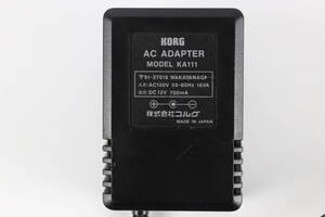 KORG/コルグ KA111 Input AC100V 50/60HZ 16VA/Output DC12V 700mA センターマイナス 純正アダプター 動作補償　返品可