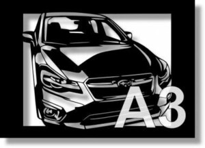 スバル(SUBARU) インプレッサ Imprezaの切り絵　(1)【A3サイズ】[C3-087]