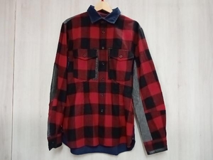 JUNYA WATANABE COMME des GARCONS NS MAN ネルシャツ　09AW PENDLETON FLANNEL SHIRT WD-B302　コムデギャルソン　サイズＬ　レッド