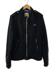 JUNYA WATANABE COMME des GARCONS MAN◆03AW/縮絨ウールシングルライダースジャケット//L/ウール/ブラック/WK-J068