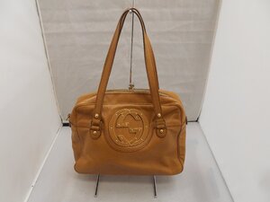 【GUCCI】グッチ　ハンドバッグ　ブラウン　レザー　SY02-CWJ