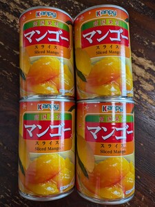 1缶150円です！まとめ同梱なしでごめんなさい。カンピー・マンゴースライス缶詰425g×4缶