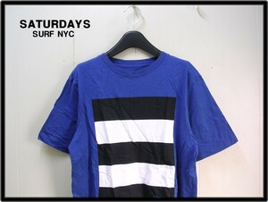 M【SATURDAYS NEW YORK CITY Tee Blue サタデーズニューヨークシティ Tシャツ】