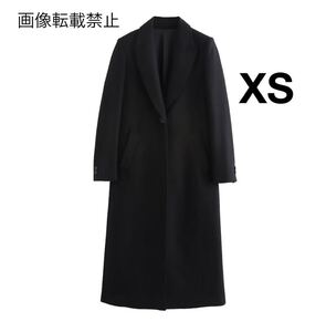 black vintage ヴィンテージ レトロ ロングコート チェスターコート アウター XSサイズ レディース ★ZARA 好きな方に★2024 冬新作 新品★