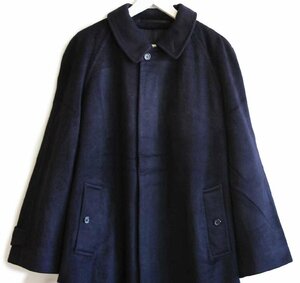 ★80s 英国製 Burberrysバーバリー PRORSUM DAVIDE CENCI カシミヤ100% ステンカラーコート 濃紺 52★バルマカーン ビンテージ ユーロ