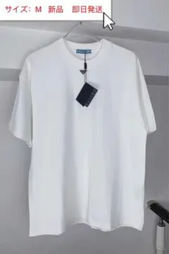 新品 PRADA ロゴプレート Tシャツプラダ メンズ" サイズ：M白 〜でb