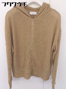 ◇ green label relaxing UNITED ARROWS ジップアップ ニット 長袖 パーカー ベージュ レディース