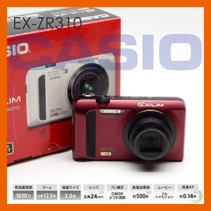 カシオ/CASIO　EXILIM EX-ZR310 デジタルカメラ 1679万画素 レッド 【撮影OK】 難あり【中古】ジャンク扱い