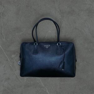 鑑定済み品 PRADA archive hand bag mini Boston プラダ ハンドバッグ サフィアーノ ミニボストン 黒