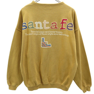 サンタフェ 90s 日本製 オールド バック刺繍 長袖 スウェット トレーナー 4 マスタード santa fe メンズ