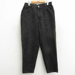 古着 GITANO ジーンズ レディース 90s テーパード コットン 黒 ブラック デニム 24jan13 中古 ボトムス ジーパン Gパン ロング パンツ