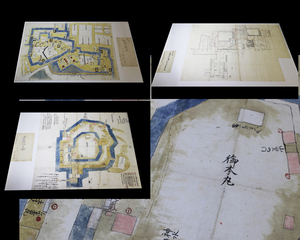 初出 江戸時代 古地図 3枚 文政 武州御城絵図 浪速御城之図 文化 御本丸 美作国 演武堂 z356