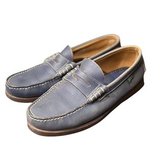 パラブーツ ローファー コロー クラックレザー ネイビー サイズUK7.5 PARABOOT ビジネスシューズ 約26.5cm【LA】【中古】