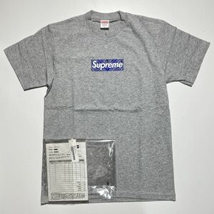 【S】新品 Supreme Bandana Box Logo Tee Grey シュプリーム バンダナ ボックス ロゴ Tシャツ グレー 半袖Tシャツ G1263 N2