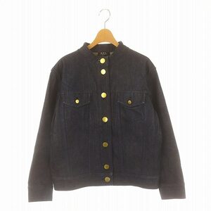 アーペーセー A.P.C. ノーカラー金ボタンデニムジャケット ジージャン Gジャン 38 インディゴ /MF ■OS ■SH レディース