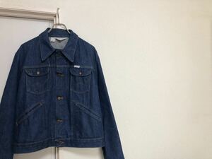 70s80sヴィンテージ MADE IN USAアメリカ製ラングラーWrangler124MJデニムJKTジャケットジージャンsize44程度ブロークンデニム