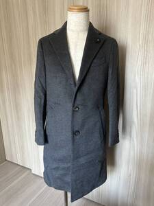 定価24,2万 LARDINI ラルディーニ チェスターコート カシミア100% GREY 46サイズ 最新型モデル