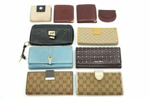 1円〜 グッチ ミュウミュウ サンローラン セリーヌ他 ブランド財布 10点セット まとめ コインケース Gucci Miu miu Saint Laurent 9484k