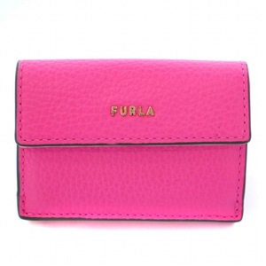 フルラ FURLA BABYLON バビロン 三つ折り財布 ミニウォレット レザー ロゴ ピンク /BB ■GY12 レディース