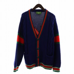 グッチ GUCCI ABCDEFGUCCI オーダーコレクション ニット カーディガン ウール シェリーライン イニシャル K 長袖 ケーブルニット ロゴ Vネ