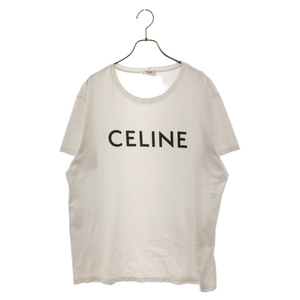 CELINE セリーヌ 21SS クラシックロゴ 半袖Tシャツ フロントロゴ カットソー ホワイト 2X308916G