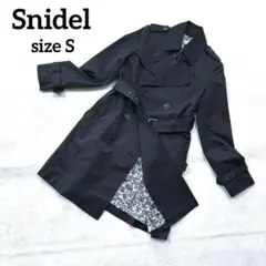 【美品】Snidel 黒トレンチコート 裏地総柄　 サイズ 0（Sくらい）