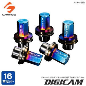 チタンレーシングナット 16本セット トヨタ純正 7角袋タイプ 43.5mm DIGICAM / デジキャン