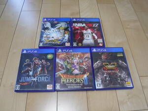 PS4　ソフト　５本セット　ストリートファイター５　NARUTO　DRAGONQUEST HEROES2　JUMP FORCE　NBA