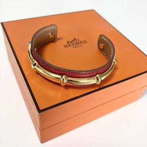 HERMES エルメス バングル ゴールド レッド 赤