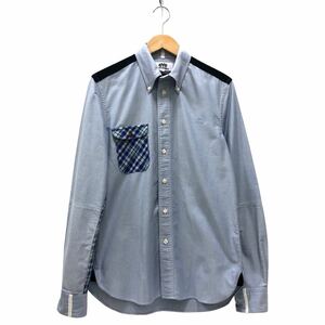 ▼良品【JUNYA WATANABE×Brooks Brothers】ジュンヤワタナベ ブルックスブラザーズ エルボーパッチワークシャツ M メンズ トップス RC3964