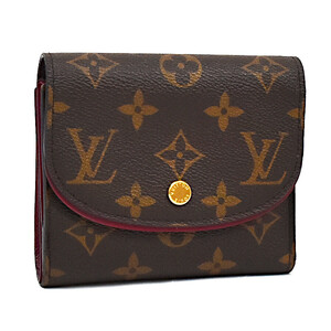 ルイヴィトン 三つ折り財布 ポルトフォイユ・アリアンヌ M62036 キャンバス×レザー ブラウン×フューシャ LOUIS VUITTON