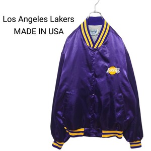 【Swingster】USA製 LAKERS ナイロンスタジャン A-2582