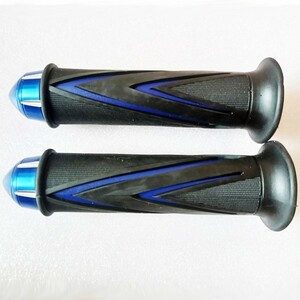 アルミ ハンドル グリップ 22.2mm バーエンド 一体型 青 YZF-R125 YZF-R15 YZF-R25 YZF-R3 YZF-R1 YZF-R6 FZ6R FJR1300 汎用