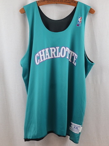 90s USA製 NBA シャーロット・ホーネッツ ユニフォーム(XXLグリーン ヴィンテージ ゲームシャツ