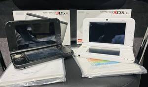 hx020★1円～中古品/現状品/電源確認済【任天堂 ニンテンドー3DS LL 】箱付 ホワイト シルバー×ブラック SPR-S-WAAA SPR-S-VKAA